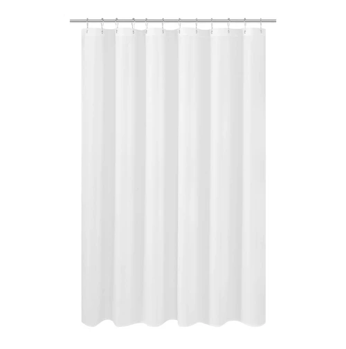 N&Y HOME Longer Shower Curtain Liner Fabric 72 x 75 inches, White