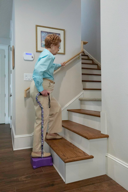 EZ-Step Stair Climbing Assist Cane – Stair Lift for Seniors, Mobile Stairlift, Half Step for Seniors, Portable Stair Lift for Elderly (Purple)