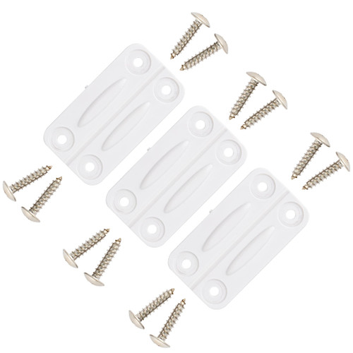 NeverBreak Parts -3 Pack White Igloo Cooler Hinges Replacement with Screws | High Strength Cooler Replacement Parts | Igloo Parts kit for ice chests