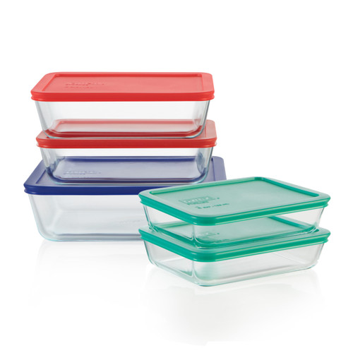 Pyrex Simply Store (5-Pack) Large Glass Food Storage Containers Set