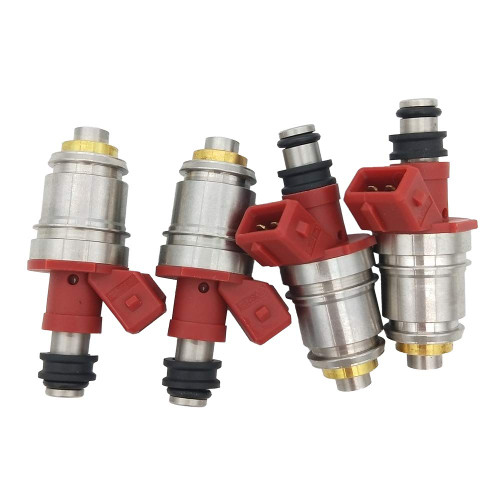 JESBEN FJ342 4Pcs Set Fuel Injectors Nozzles 1 Hole Replacement for Nissan Pickup 2.4L 1995 D21 2.4L 1990-1994 16600-86G00 JS21-1