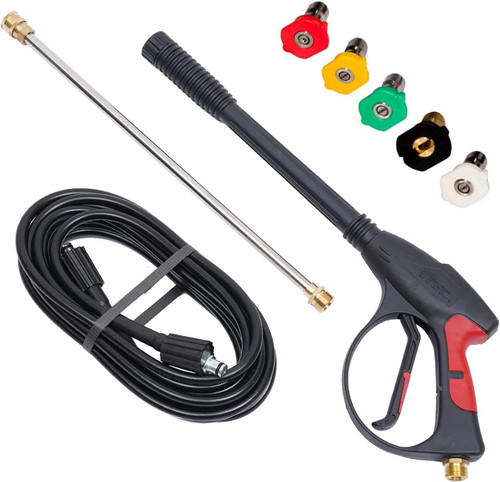 TuBaSaki 3000 PSI Pressure Washer Gun Power Washer Spray Gun Kit with Universal M22 Connector and 5 Quick Connect nozzles for Generac Briggs Craftsman