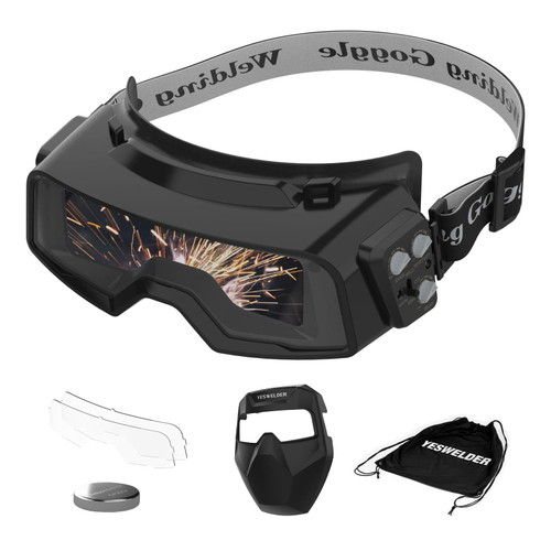YESWELDER Auto-Darkening Welding Goggles with Mask, Wide Shade Range
