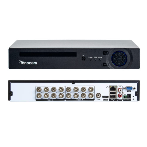 Xenocam 16CH 1080N Hybrid 5-in-1 AHD DVR (1080P NVR+1080N AHD+960H Analog+TVI+CVI) Standalone DVR CCTV Surveillance Security System Video Recorder Motion Detection HDD & Cameras not Included
