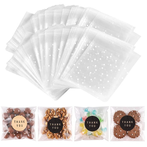 NPLUX Small Halloween Candy Bags, 200 Pack 4x4 in for Bake Sales
