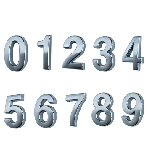 1.5 Inch Mailbox Numbers, Self Stick 3D Door Numbers, Decor Sign Number Stickers for DIY Craft. (1.5 Inch - Pack of 10, Silver)