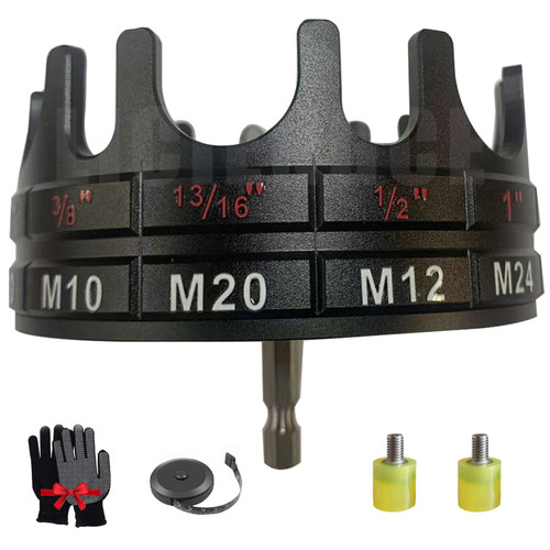 Upgrade Nut Spinning Drill Attachment for 1/4" 3/8" 1-1/4" 13/16" 1" 1/2" Threaded Rods, M6-M30 Universal Nut Zipper Tool, Hex Shank Nut Runner Attachment for Conduit Racks & Strut Systems