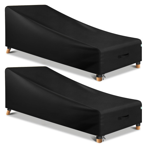 2 Pack Waterproof Patio Chaise Lounge Chair Covers Outdoor Furniture