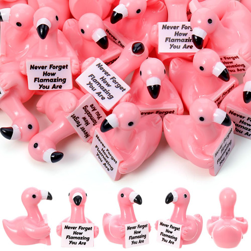 GGSTDDUP 32pcs Positive Mini Flamingo Figurines, Inspirational Gift
