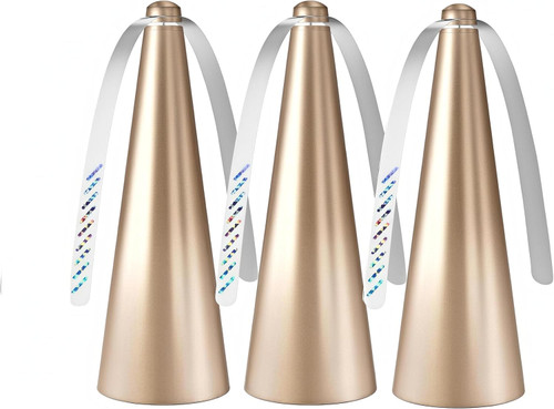 Fly Fans for Tables, 3 Pcs Food Fan to Keep Flies Away (Golden)