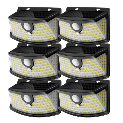 Aootek Solar Motion Sensor Lights Outdoor 120 LEDs, Black, 6 Pack