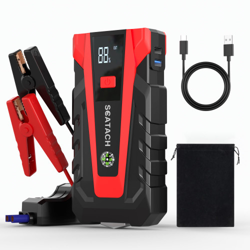 Scatach 3000A Car Battery Jump Starter,12V Jump Starter Battery Pack Portable (up to 9.0L Gasoline and 7.0L Diesel Engine), Jump Box with 3 Modes Flashlight and Jumper Cables
