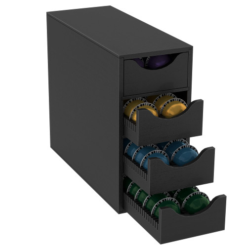Suli Coffee Pod Drawer Holder,Capsule Storage Organizer,4-Tier,8-Slot,Black