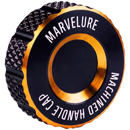 MARVELURE Bearing Cover Handle Cap Compatible for Penn Spinfisher VI VII, Slammer III IV Spinning Reels (Black Gold, for Slammer/Spinfisher 5500-8500)
