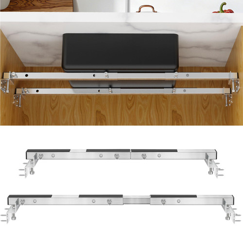 Foozet Undermount Sink Brackets, 28-39.5″Adjustable Undermount Sink Support Brackets, Stainless Steel Support Pole for Kitchen Horizontal Under mount Sink Repair Kit