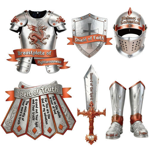 Pajean 12 Set Armor of God Costume Craft Kit Medieval Knight Cutout for Kid
