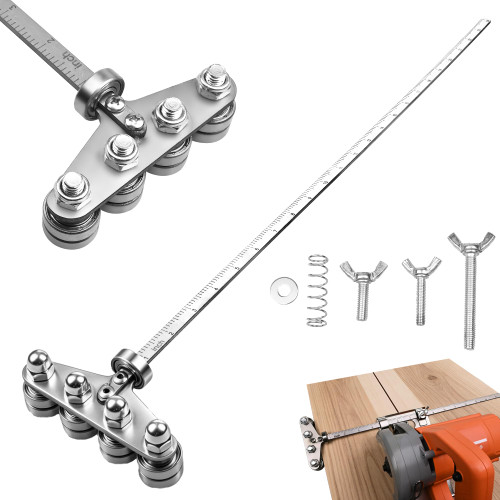IMeanTop 24" Positioning Calipers for Circular Saw, Rip Cut Circular Saw Guide Rail, Adjustable Circular Saw Roller Guide for Circular Saw Precise Measurements & Easy Wood Cutting (Stainless Steel)