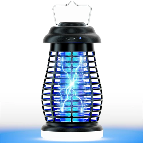 Bug Zapper Outdoor & Indoor,Cordless Portable Mosquito Zapper with Rechargeable 4800mAh Battery & Auto On/Off,Mosquito Repellent Outdoor Patio,Electric Fly Trap for Camping,Kitchen,Backyard,Patio