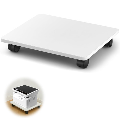 Beeveer 1 Pcs White Under Desk Printer Stand 13.8 x 11.8 x 2.4 Inches
