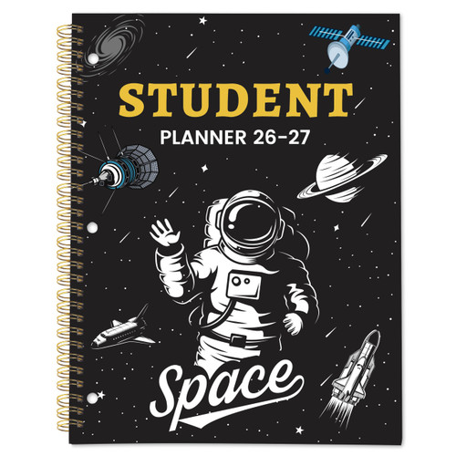 Student Planner 2026-2027 Monthly & Weekly School Planner 2026-2027 Student Planners Academic Year for Middle and High School, Aug 2026 - Jun 2027, 8.2" x 10.7", Academic Planners with Stickers & 3-Hole Punched - Black