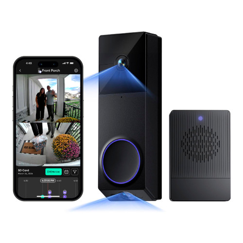 WYZE Wireless Duo Cam Doorbell Camera Video Doorbell w Wi-Fi Chime, 2K HD