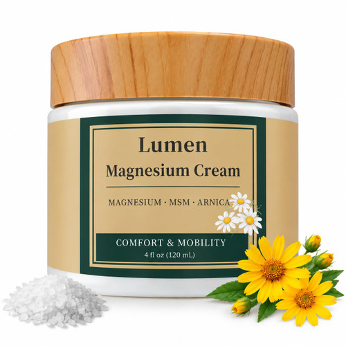 Lumen Relief Magnesium Cream, Neuropathy Cream - Nerve Relief Magnesium Body Lotion with MSM and Arnica, Fast-Absorbing Non-Greasy Massage Cream for Daily Comfort (1)