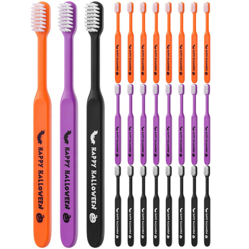 Willinglong 24 Pcs Halloween Toothbrush, Happy Halloween Toothbrushes Bulk