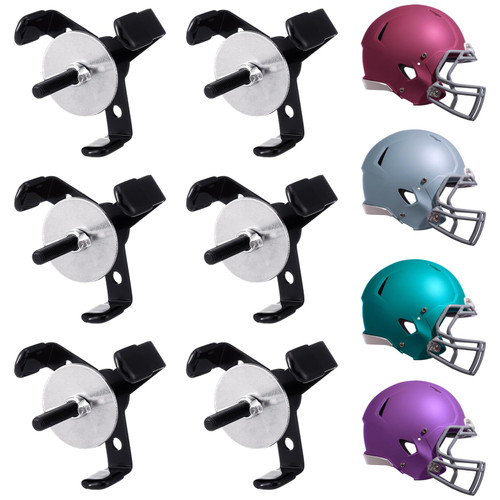 Fiwochic 6 Pcs Hidden Football Helmet Holder Wall Mounted Metal Hanger