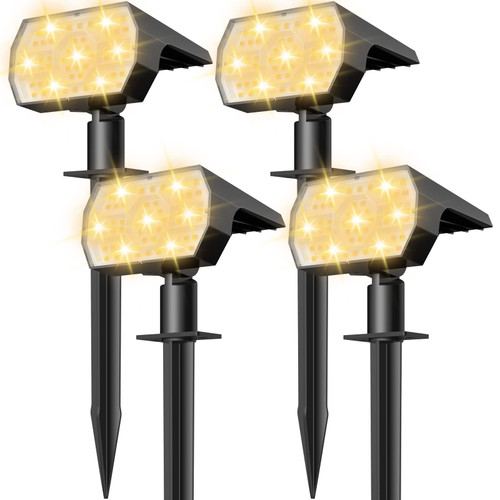 NYMPHY Solar Lights Outdoor Waterproof - 4 Pack (Warm White)