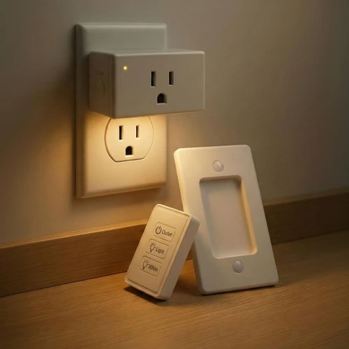 2-in-1 Remote Control Outlet with Night Light Plug Into Wall(Timer & Dimmable) – 100ft Range – No WiFi Needed – Wall Mount Switch for Bedroom, Hallway, Small Appliances & Hard-to-Reach Sockets