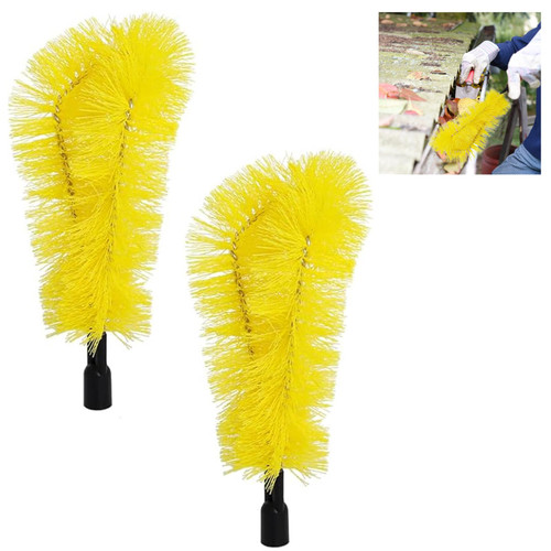2 PCS Gutter Cleaning Brush Roofing Tool Rain Gutter Guard Cleaner Tool Adaptation Thread Interface Dia 0.83 Inch 21 mm Gutter Cleaning Brush Tools Interface Diameter (Pole Not Included)