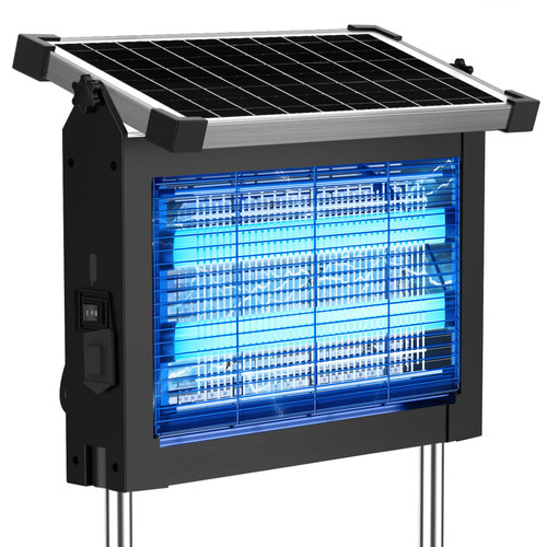 Solar Bug Zapper Outdoor, 4500V Electric Fly Insect Trap Waterproof