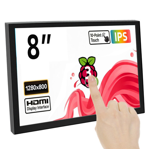 VIEWMEI 8 Inch Touch Screen Portable Monitor, Mini HDMI Display, 1280 * 800 Resolution for PC Laptop Compatible with Raspberry Pi Game Consoles