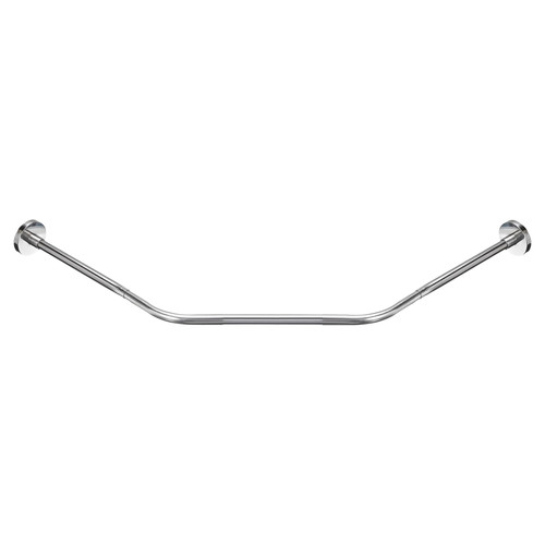 uxcell Stretchable Shower Curtain Rod Rack, Stainless Steel Diamond Shaped Corner Rod No Drill for Bathroom Bathtub, Medium Size, Silver Tone (Without Shower Curtain)