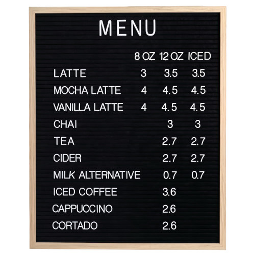 Large Black Felt Letter Board, 24 x 30 Inch Menu Board with 966 Characters