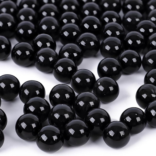 DomeStar 1 LB Glass Marbles Bulk, 0.63 Inch Black Glass Beads for Vases