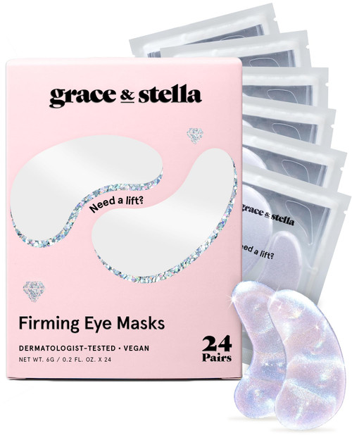 grace & stella Peptide Under Eye Patches For Puffy Eyes (White, 24 Pairs)