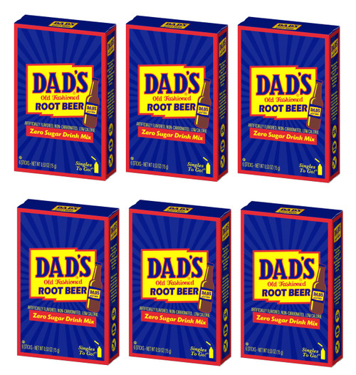 SINGLES TO GO! Dad's Root Beer Sugar Free Drink Mix - 0.53 oz, Pack of 6