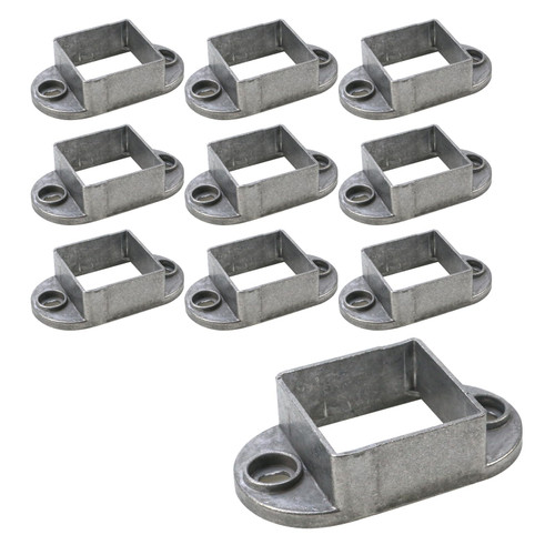 MY MIRONEY 10PCS 2" x 2" Square Post Flange Base, Silver