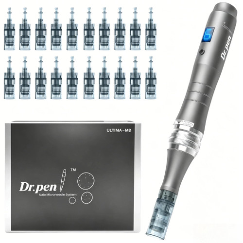 Dr Pen M8 Microneedling Pen with 20 Cartridges for Home Use - 0.25mm