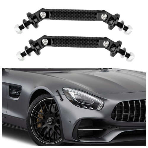 2PCS Bumper Quick Release Fasteners,Carbon Fiber Adjustable Quick Release Bumper Clips,Universal Bumper Holder Automotive Exterior Accessories for Bumpers,Head/Tail Lips (Carbon Fiber Black)