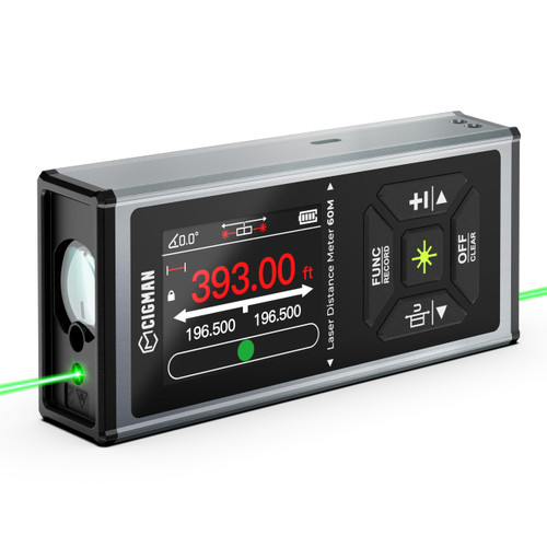 CIGMAN Dual Laser Measuring Tool, 393FT Green Laser Measure for Outdoor Use
