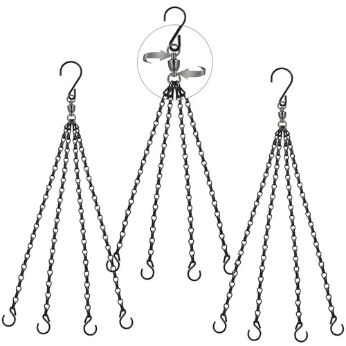 Heybe Swivel Hanging Basket Chains 23 Inches 4 Leads Hanging Chains Flower Pot Hanger Replacement Plant Hangers for Planters and Lanterns, Pack of 3 (4 Legs-Swivel)