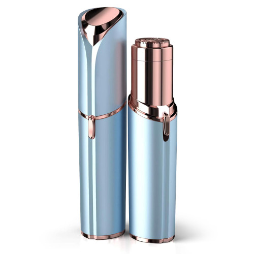 Facial Hair Remover for Women - as Seen on TV Painless Face Shaver - Electric Hair Removal Device for Face Lips Peach Fuzz with Light (Blue)