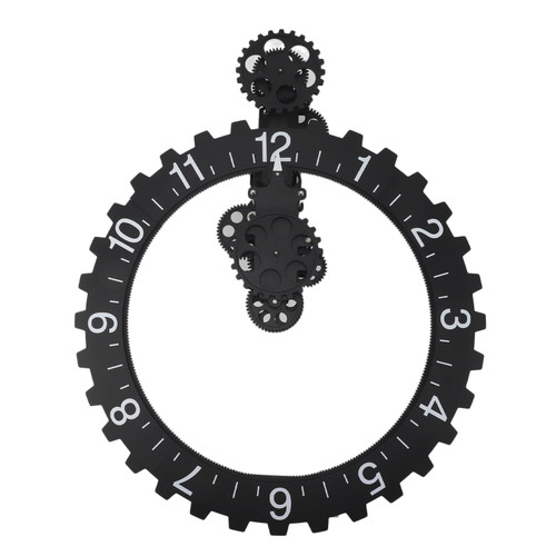 Sorandy 3D Mechanical Gear Clock, Design, Exquisite Craftsmanship, Large Moving Gear Wall Clock with Versatile Use for Home, Living Room, and Office (Black), Sorandygecnsmazwg-11