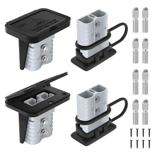 RVBOATPAT 120 Amp Battery Quick Disconnect Connector with Plug Mounting Panel Battery Cable Connector Battery Terminal Connectors Flush Mount Recessed Plate