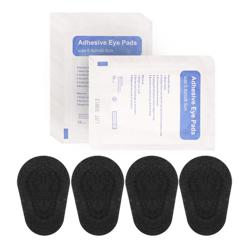 Lsenrioy 60pcs Sterile Non-Woven Eye Pads Patches, Black Eye Patches for Adults, Latex Free Disposable Eye Patch Adhesive Bandages for Amblyopia (3.3 x 2.3 Inch) (60)