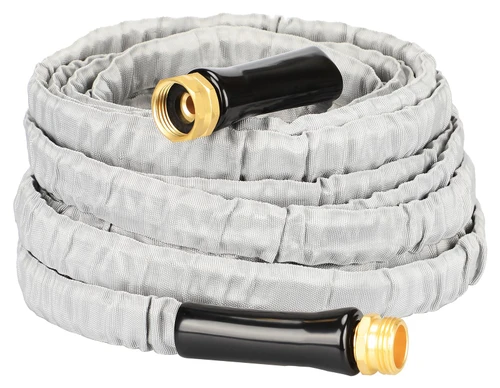 YOTOO Garden Hose 50FT, Lightweight, Durable, Flexible, Non-Expanding, Kink-Free Water Hose with Solid Brass Fittings for Outdoor, Watering flants and flowers, Car Wash, Gray
