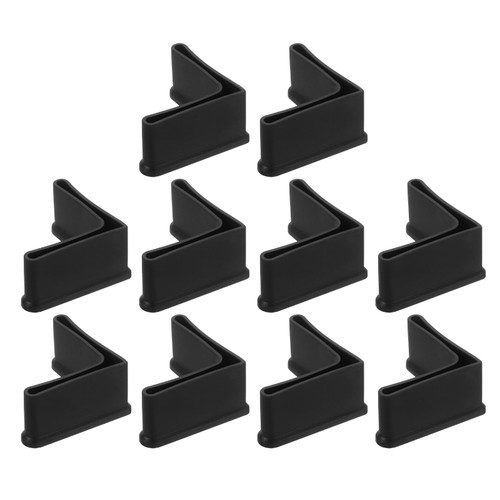 uxcell 10Pcs L Shape Leg Pads, 2"x2"(50x50mm) Furniture Cover Black
