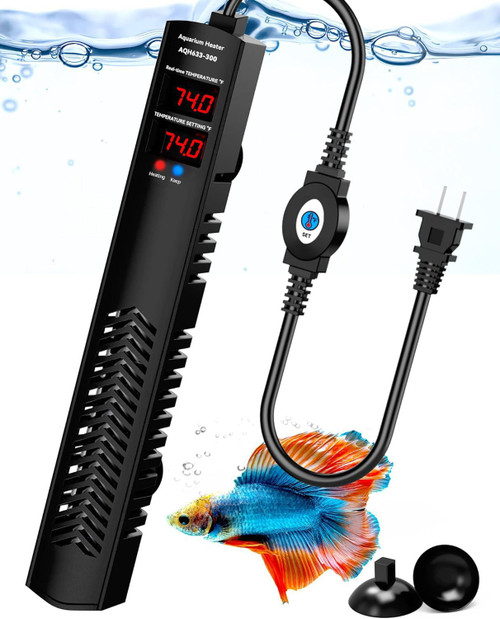 AHJ 300W Aquarium Heater for 40-75 Gallon Fish Tanks, Submersible Heater